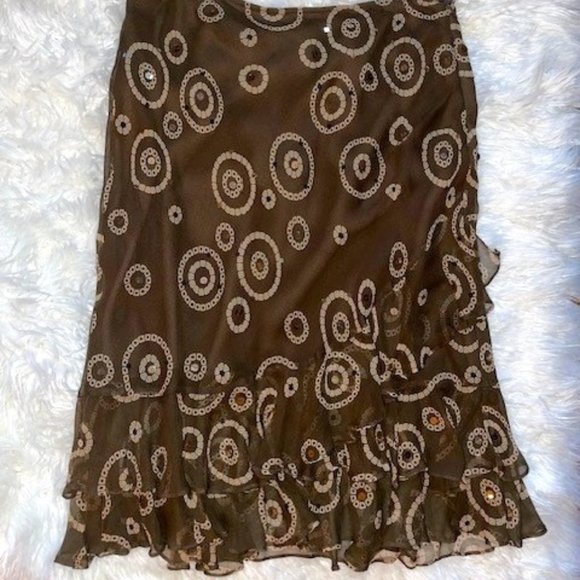 Alfani Silk Ruffled Tiered Skirt with Sequins - Picture 1 of 5